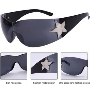 Sunglasses with case oversized frameless